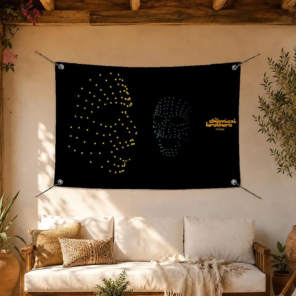 Dance Band Chemical Brothers Flags Room Home Decor Wall‑Hanging Art Banner, Outdoor for Bedroom Party Background Decoration