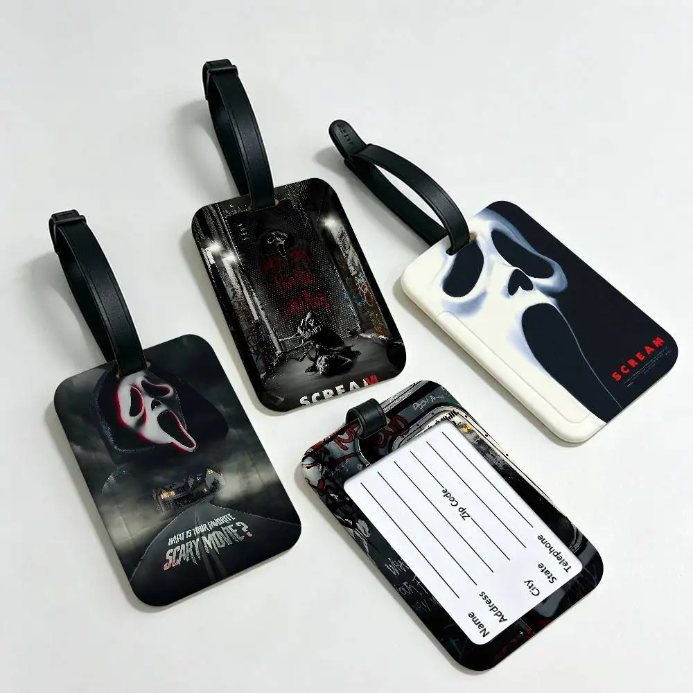 S-SCREAMS Horror Movie Travel Anti lost Name Tag PVC Information Card Holder Waterproof Luggage Baggage Label