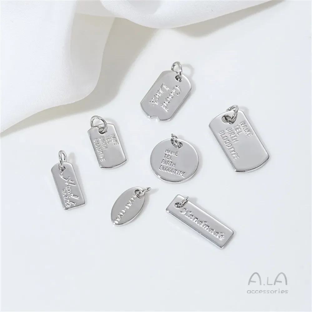 14K Gold-plated Color Plum Blossom Heart-shaped Pendant Accessory Rectangular Round Plate Oval Diy Bracelet Necklace Accessory