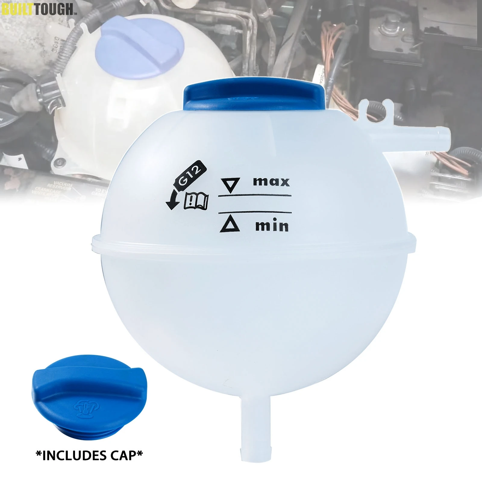 For VW Transporter Caravelle T4 1990-2003 Bus Van Radiator Overflow Engine Coolant Reservoir Expansion Tank With Cap 701121407B