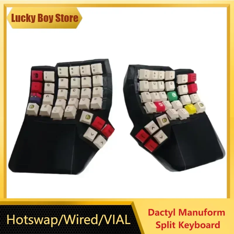 Dactyl Manuform Keyboard Thumb 5 Key Version Custom Wired Single-mode Split Keyboards Kit Hot Plug Support Vial Kinesis Keyboard