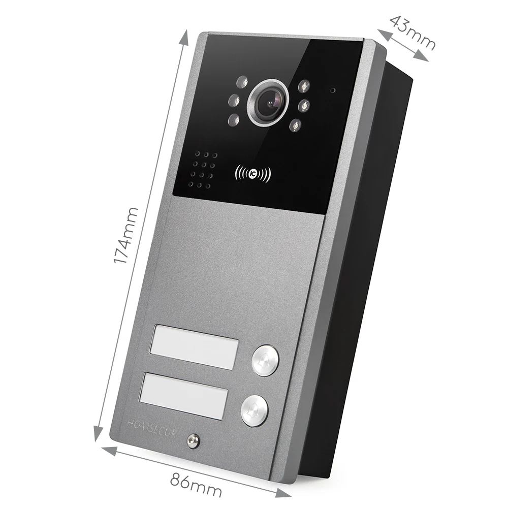 HOMSECUR 7" WIFI Video-Türsprechanlage, Gegensprechanlage, Außenüberwachung für 2 Familien