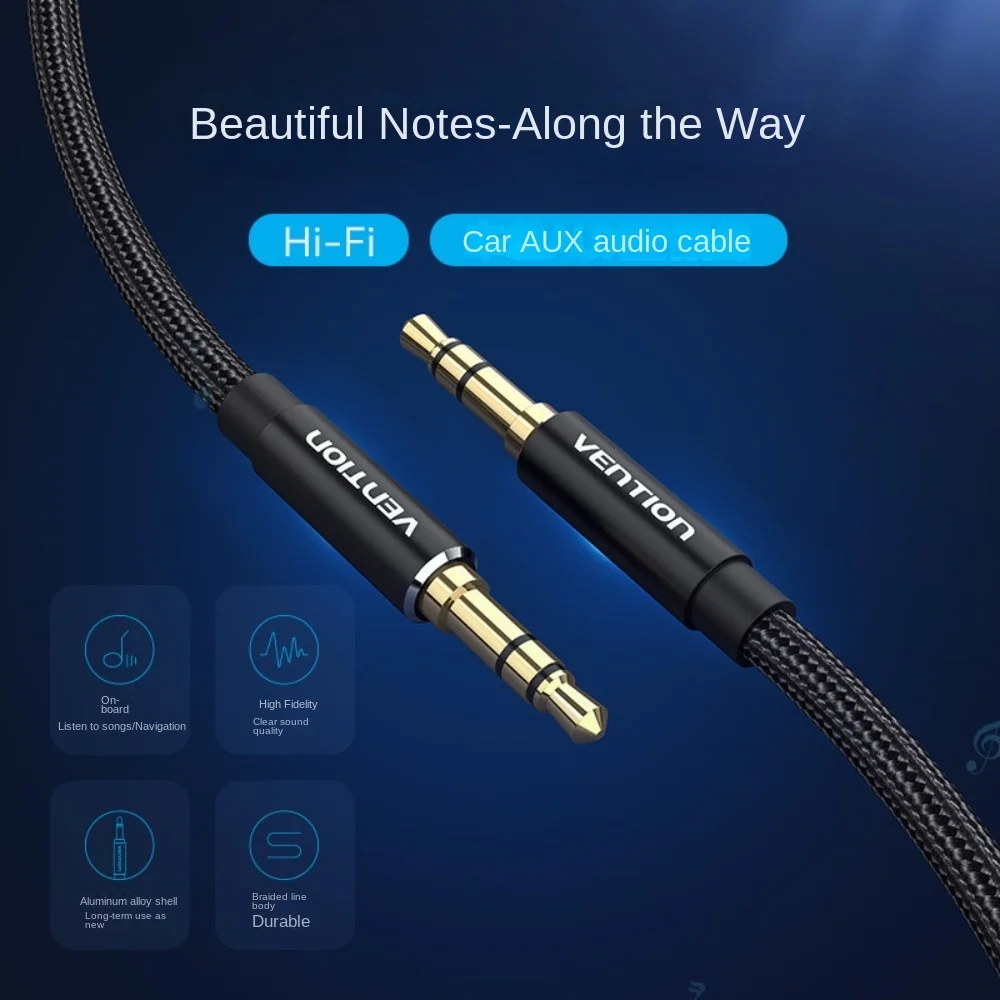 Cable de Audio Jack macho a macho de 3,5mm, convertidor auxiliar, convertidor Jack de 3,5mm a 3,5mm, Cable adaptador de auriculares trenzado de línea de Audio