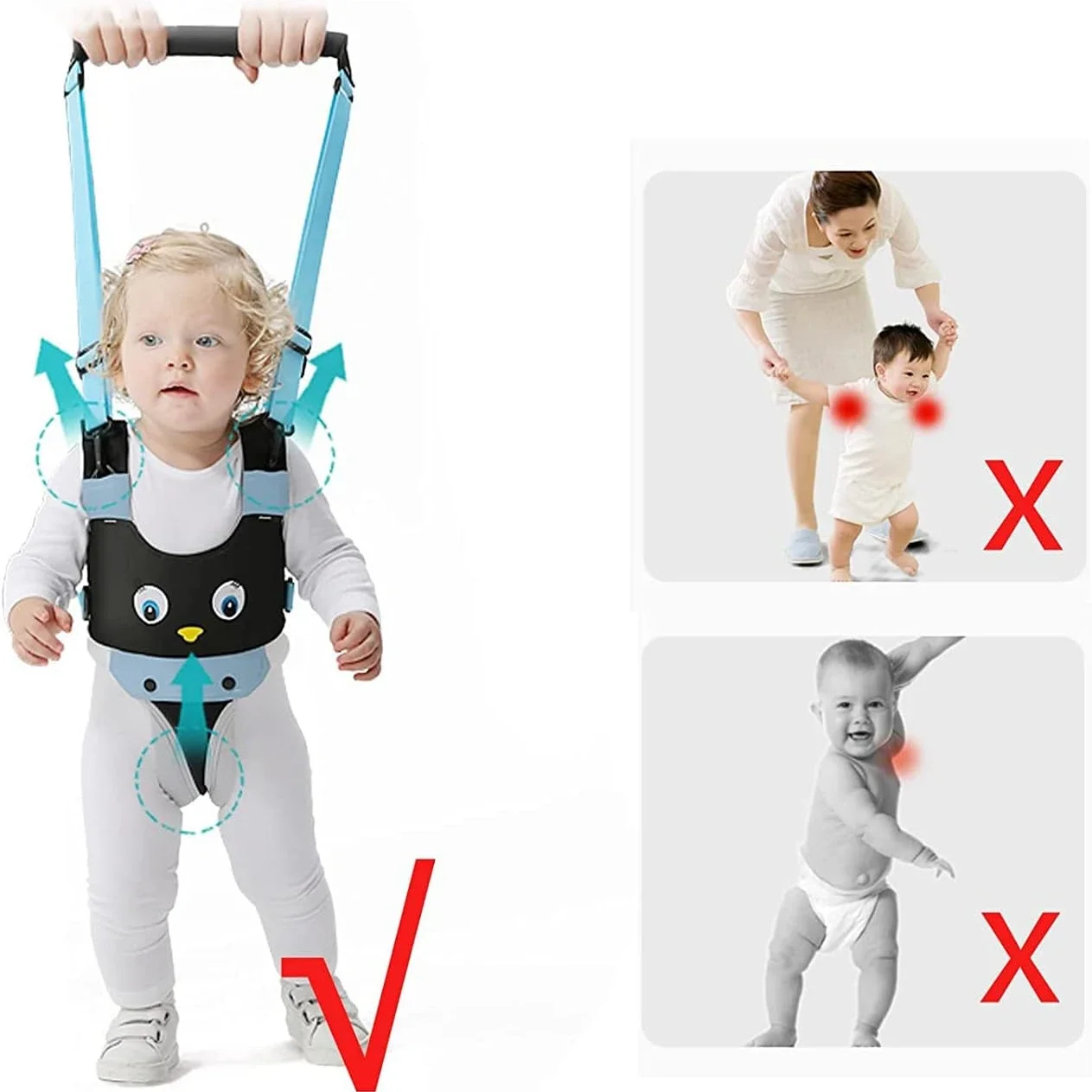 Baby Walking Harness Handheld Baby Walker Assistant Belt Adjustable Toddler Infant Walker Safety Harnesses Walking Learning Help