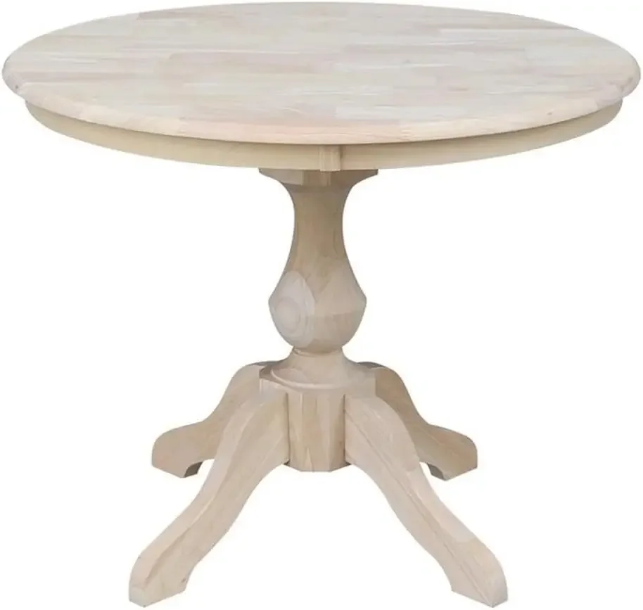 

36" Round Top Pedestal Table - 28.9" H, Unfinished | Quality Craftsmanship for Your Home