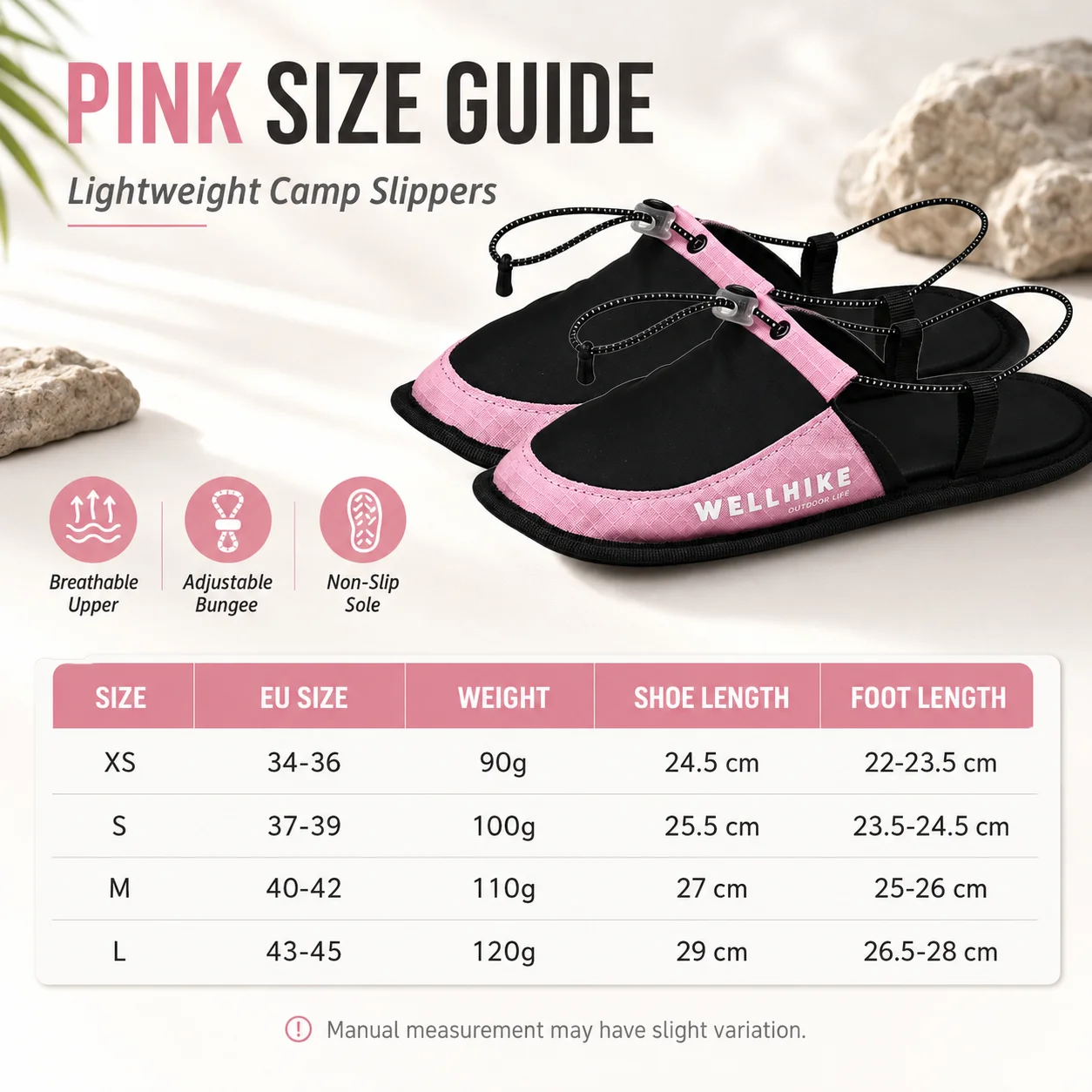 2×Opvouwbare, sneldrogende waterslippers, antislip, op blote voeten te dragen waadschoenen, lichtgewicht reis-, strand-, kamp-, hotel-, draagbare buitensandalen