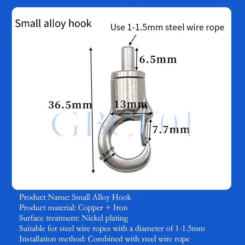 Adjustable Hook  Steel wire rope hook with automatic lock hook ceiling decoration lamp gallery  art painting hook  hardware acc