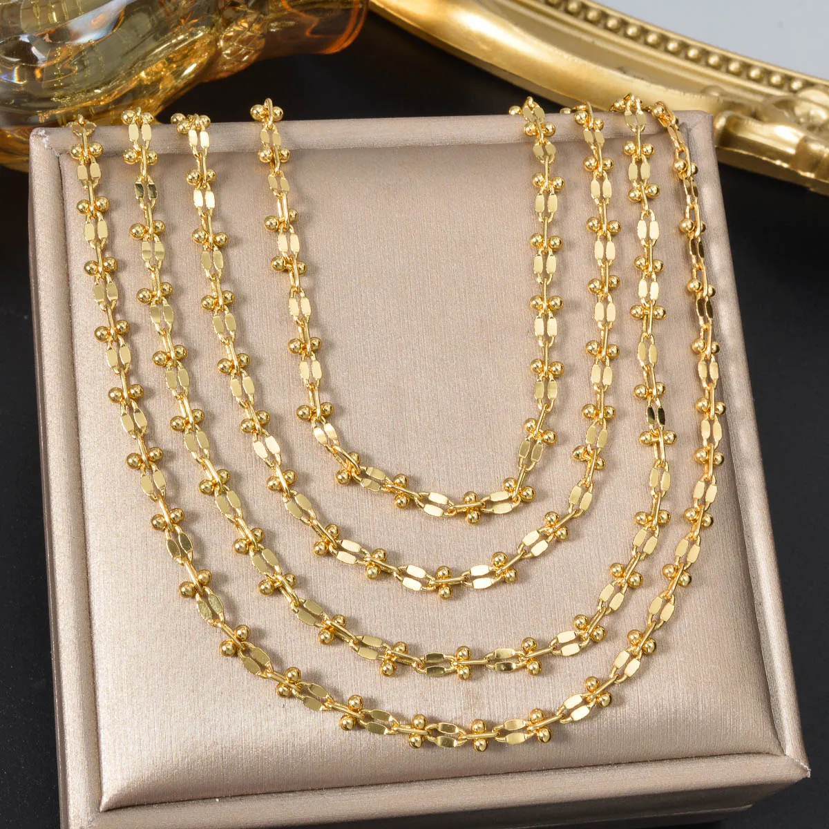 Women Dainty Clavicle Chain 18K Gold Plated Spark Thin Stackable Collar Necklace Daily Dating Holiday Jewelry Gift For Unisex