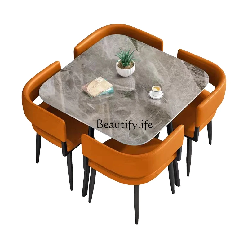 

Stone Plate Eight-Immortal Table Reception Negotiation Table and Chair Combination Simple Leisure