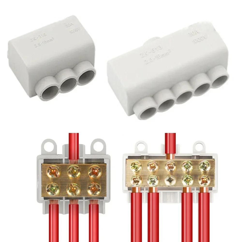 Brass T Shaped Splitter Quick Connector 80A 1000V for Electrical Power Management Terminal Block for Multiple Devices