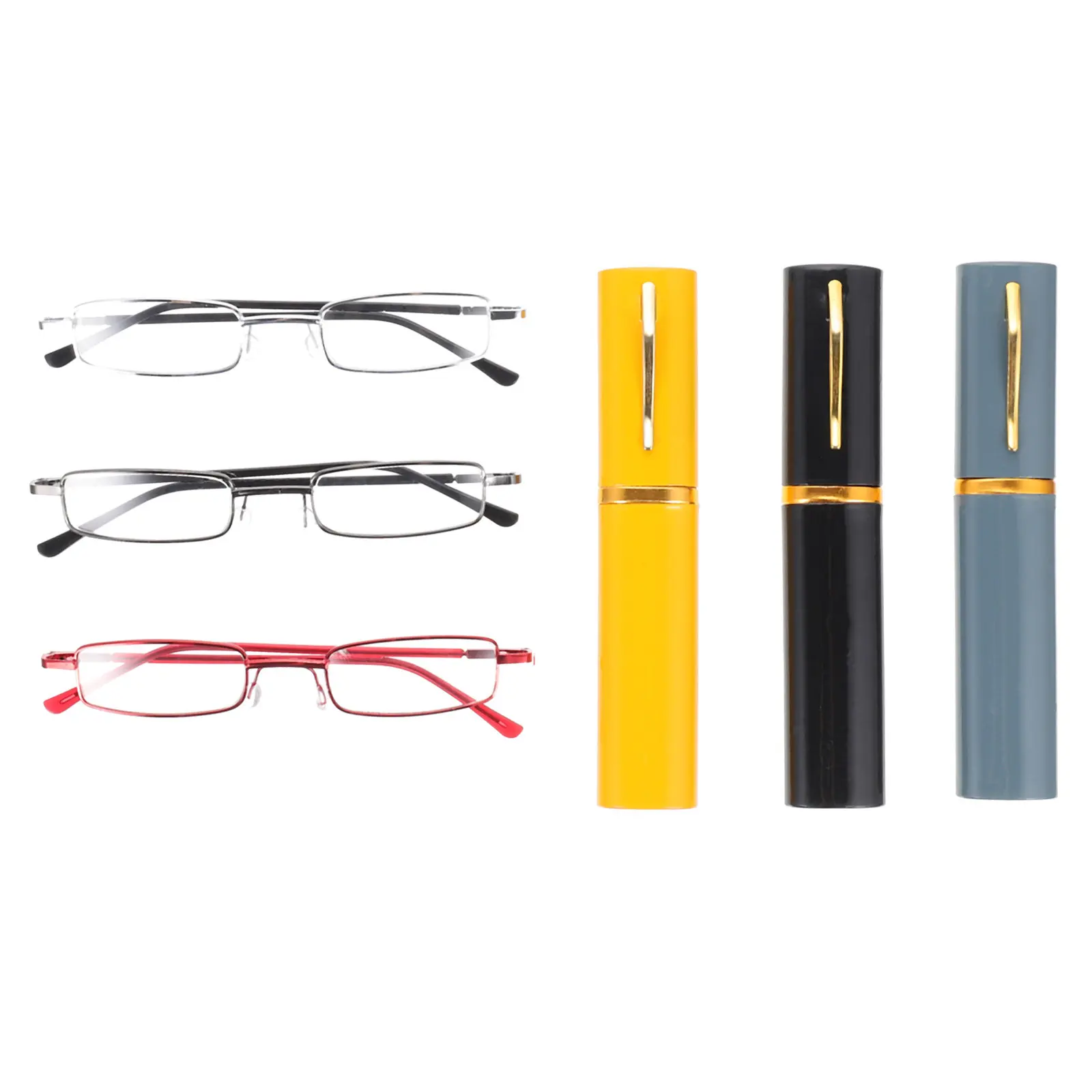 

3Sets Compact Pen Holder Reading Glasses for Elderly Reduces Eye Fatigue Glare Headache Comfortable Lightweight Presbyopic