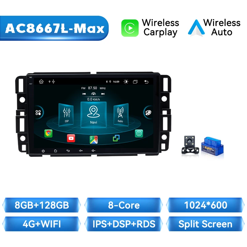 Autoradio Speler Voor Chevrolet Silverado GMC Sierra Impala Traverse Avalanche Express Yukon Acadia Savana Multimedia Android 14