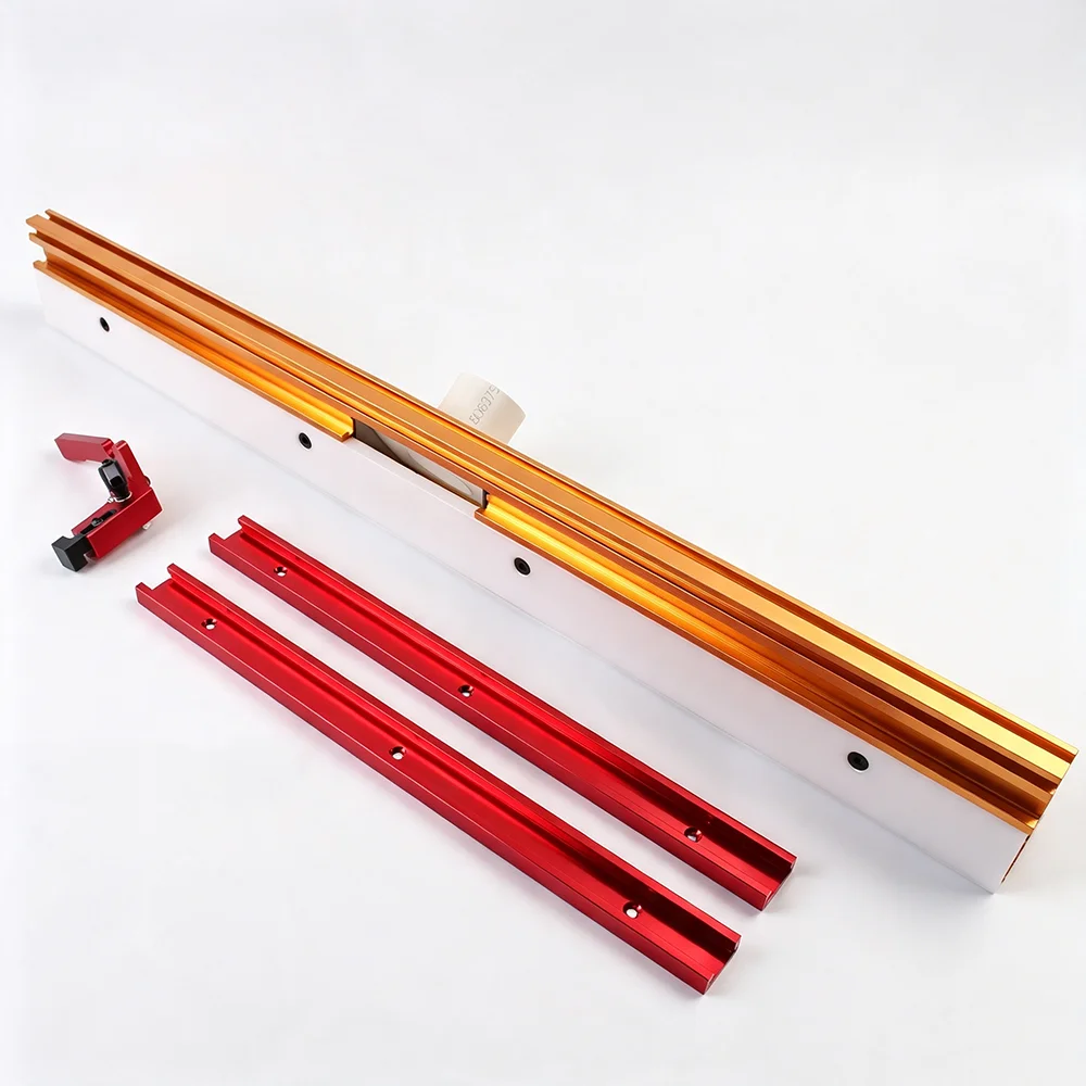 1Set 800mm Aluminium Profile Fence W/ T-tracks Sliding Brackets Router Table Fence Miter Gauge Fence Woodworking DIY Tools