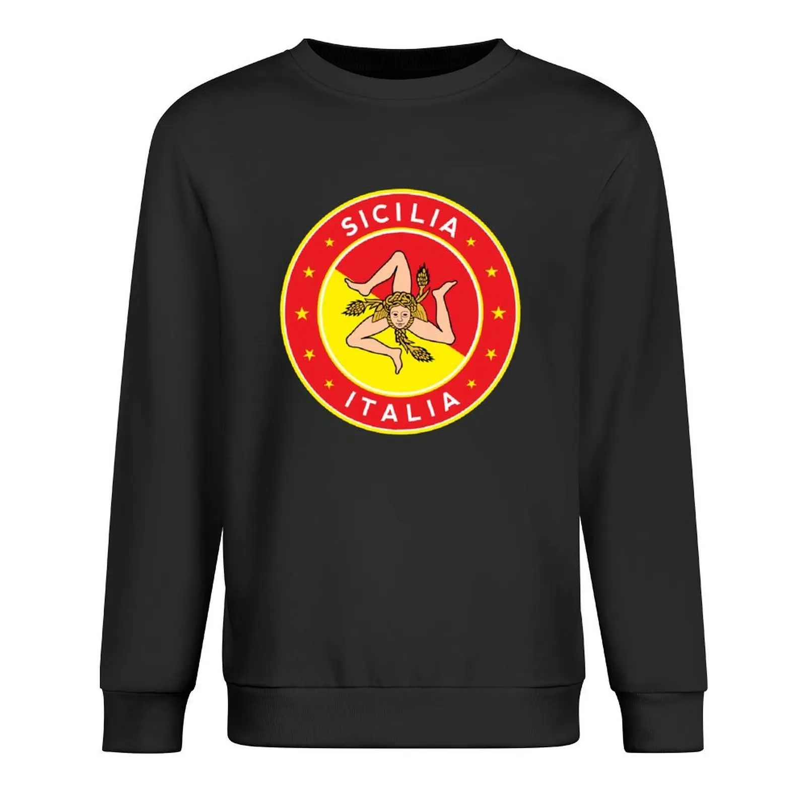 

Sicilia, Italia, Sicily, Italy, with flag colors Pullover autumn aesthetic clothing men sweatshirt