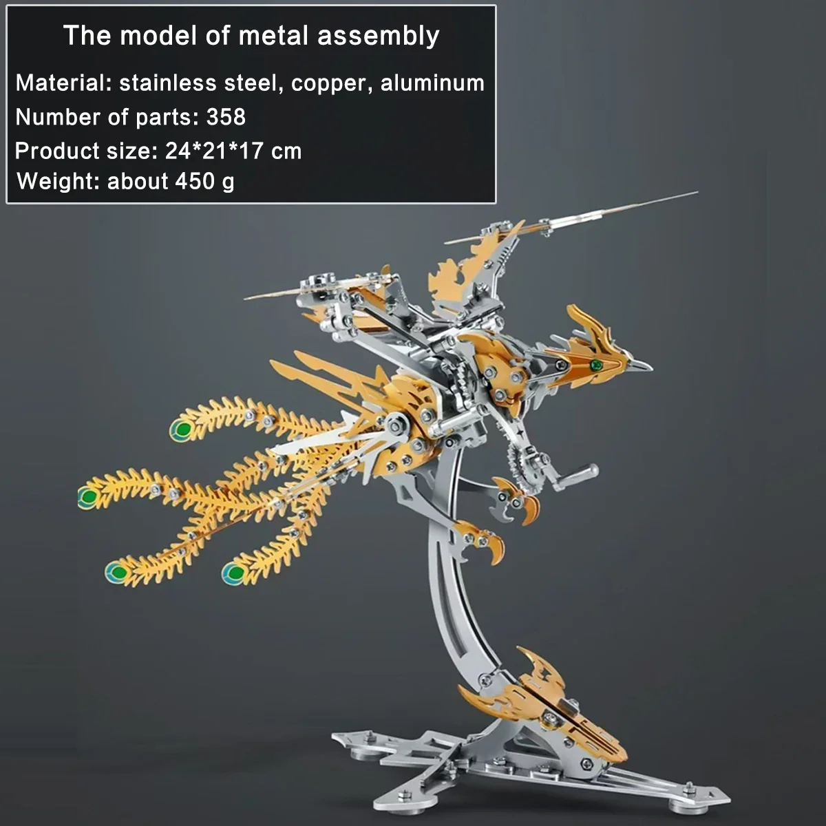 DIY Assembly 3D Metal Animals Model Kit Scorpion Cheetah Wasp Falcon Pterosaur Phoenix Toy Mechanical Puzzle for Adults Boy