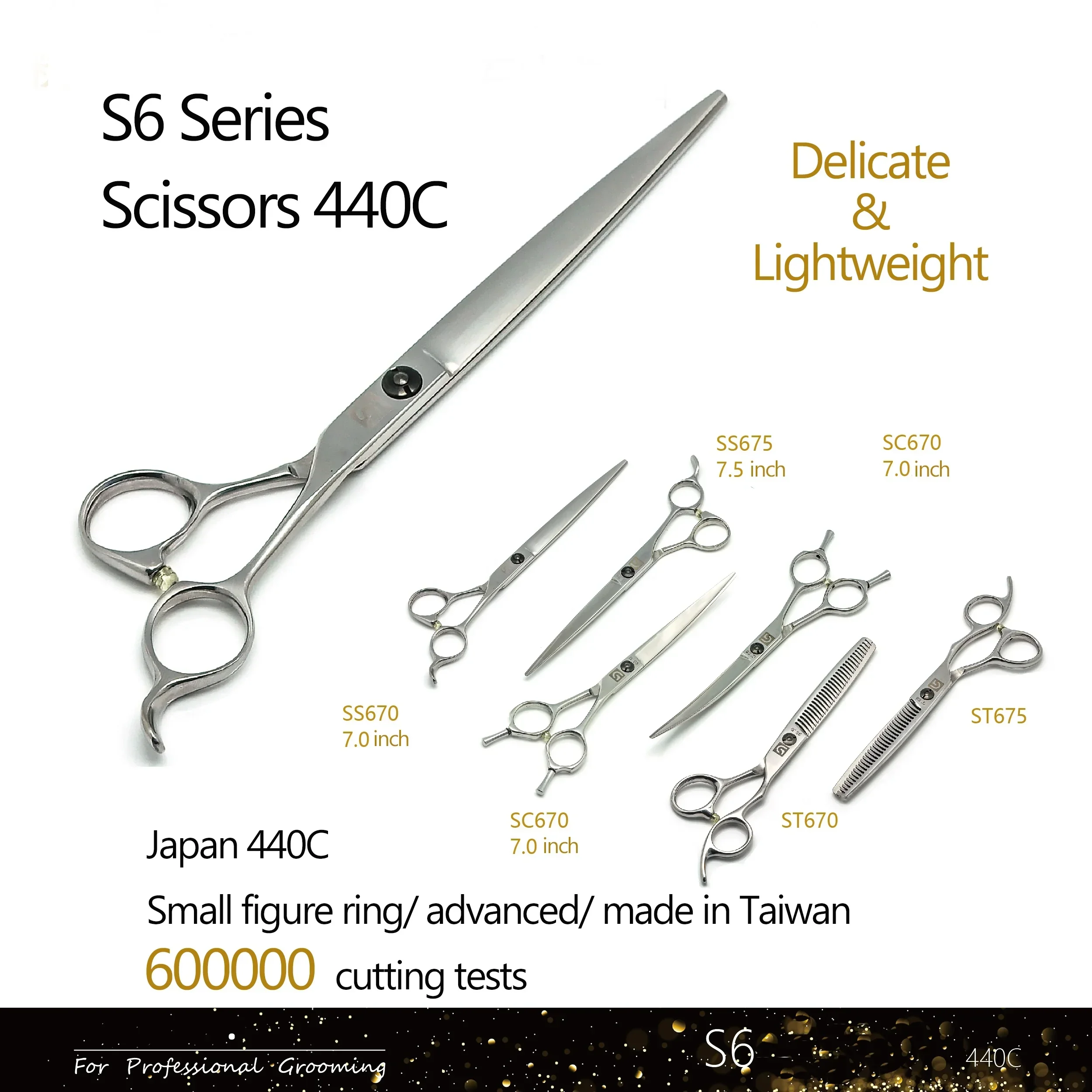 

2025Factory Price AUS8 steel 7 Inch 7.5 Inch Tijeras para mascotas Large Pet Hair Trimming Tools Grooming Pet Scissors for Middl