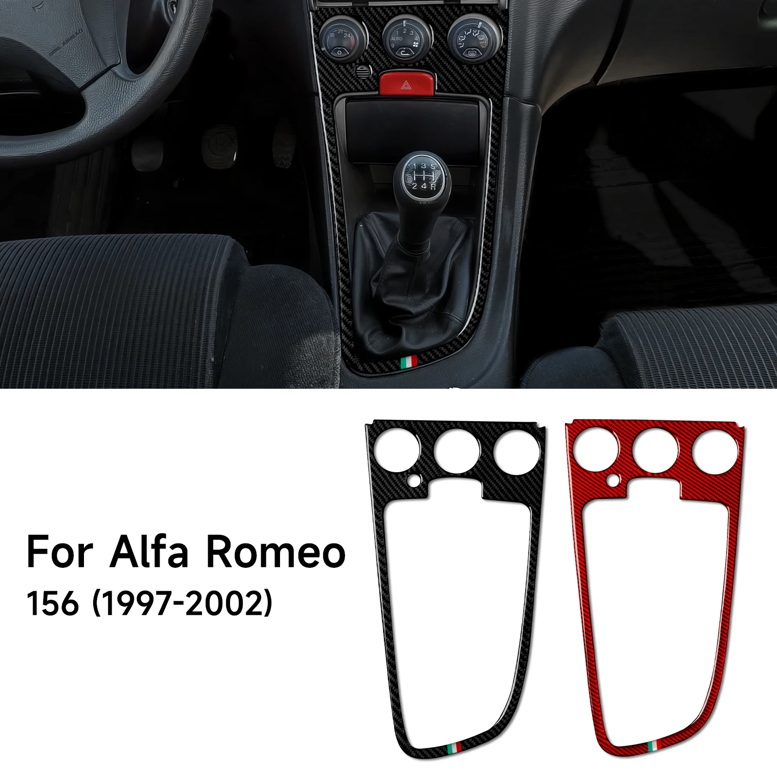 Car Central Control Climate Adjust Panel Soft Carbon Fiber Interior Sticker For Alfa Romeo 156 (1997-2002) Trim Accessories