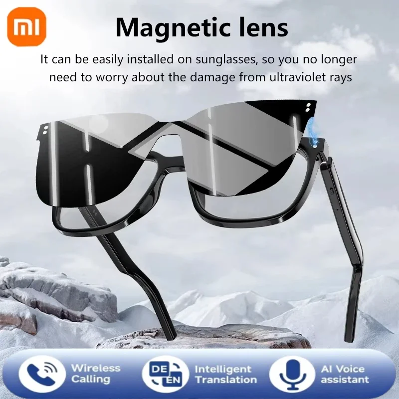 Xiaomi 8KHD Men's Smart Glasses Women's Bluetooth Glasses Voice Call Control Music UV Polarized Translate Sunglasses 2025