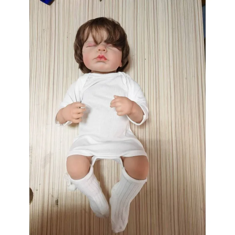 50 cm herboren pop In Sleep Loulou met geworteld haar Handverfhuid met zichtbare aderen Hetzelfde als afbeelding