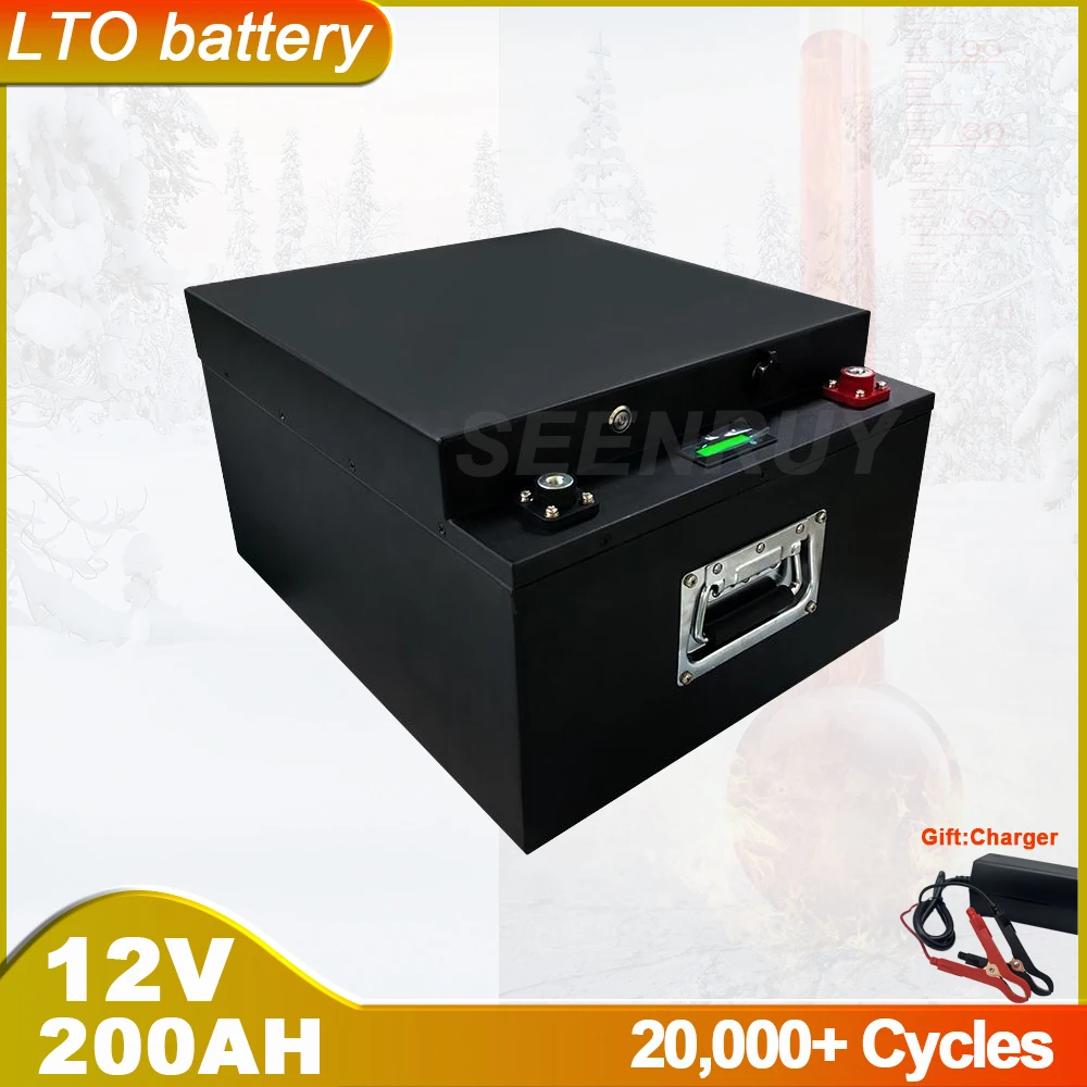 12V 200AH LTO Deep Cycle Lithium Titanate Battery Perfect For City Grid Electric Energy Storage Cars Solar System RV Vehicle