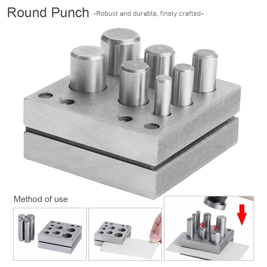 

7 Holes Punch Set Manual Round Punch Metal Circle Round Mold Cutting Punching Tools Punching Die for Jewelry Disc Cutter