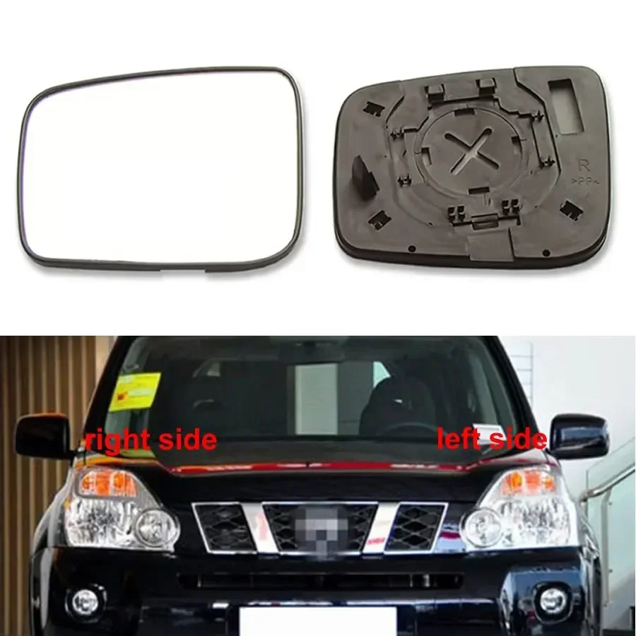 For Nissan X-Trail Qashqai 2008 - 2013 Door Wing Rear View Mirrors Lenses Outer Rearview Side Mirror White Glass Lens