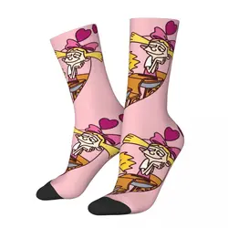 Calcetines felices y divertidos para hombre y mujer, Hey Arnold Calcetines estampados de Helga Pataki Heart para todas las estaciones, supersuaves, accesorios