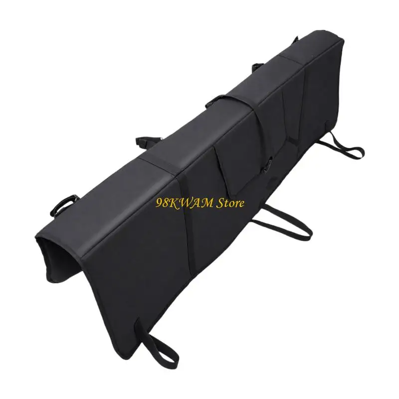 Pickup Truck Bike Pad for Bike Transport, Padded Fabric Rear Bed Gate Cover with Fastening Rings and Wrap 68UF