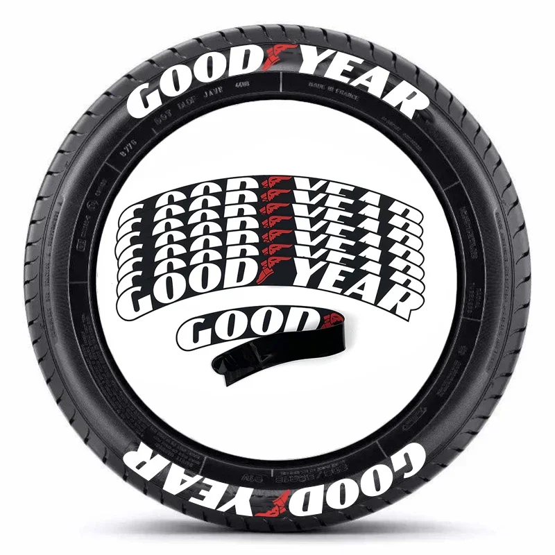 Tire Letter Stickers Rubber 3D Car Motorcycle Wheel Stickers Custom Car Accessories Decoration Decals for car motorcycle Style