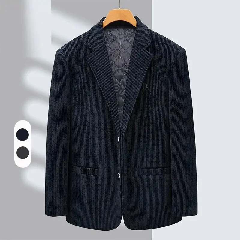 Leisure Suit Coat for Men Spring and Autumn Thick Non-ironing Business Wool Small Suit for Middle-aged Men Single West Jacket