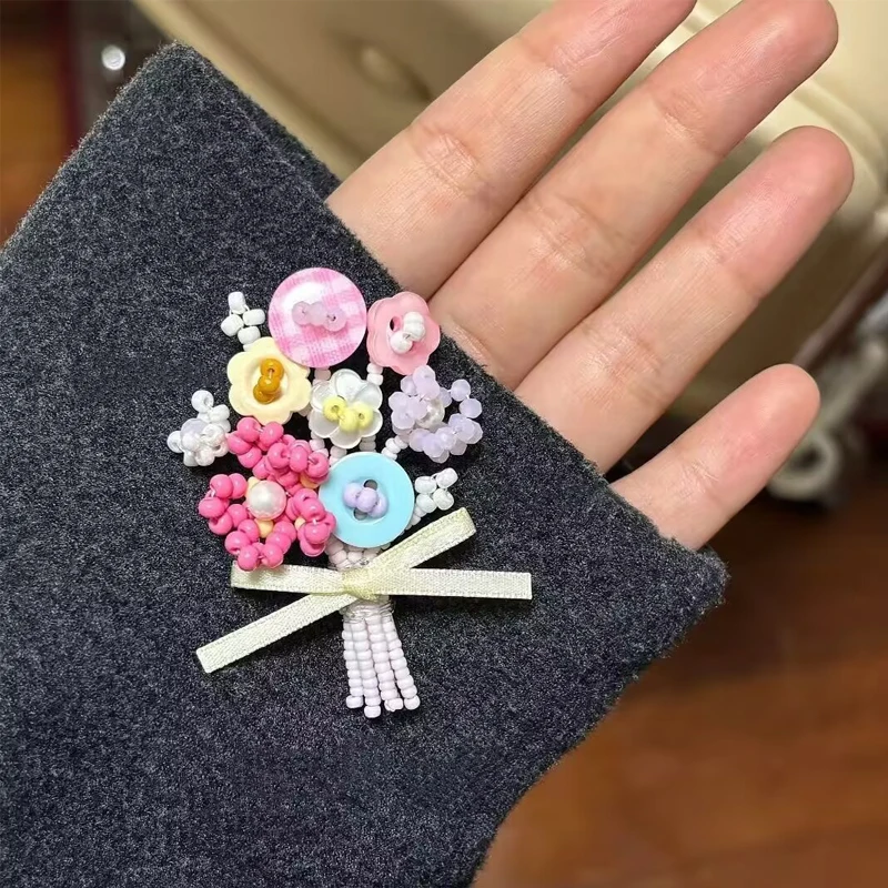 

Women's Hair Clip Korean Dopamine Bead Sweet Bow Kawaii Fashion Hair Pins Headwear High-quality Luxury Hair Accessory For Girl