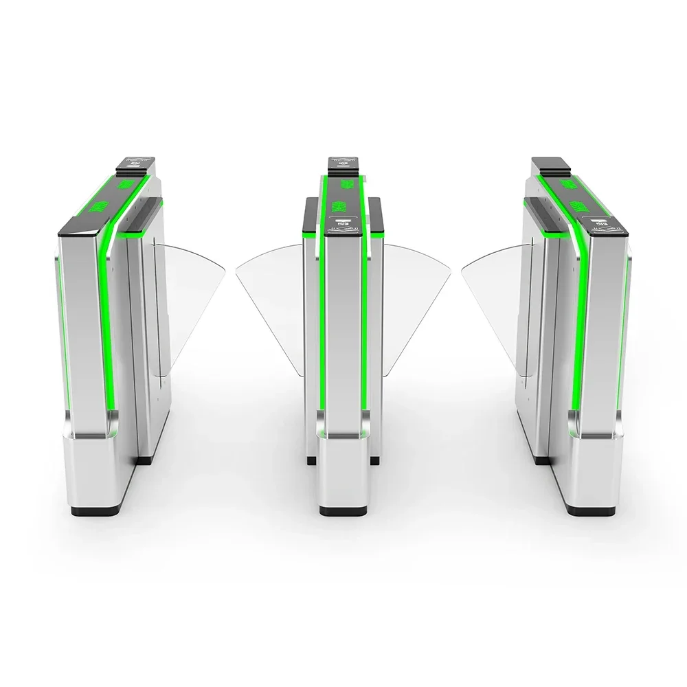 Biometric Flap Barrier Turnstile Gate With Fingerprint And Face Recognition For Government Buildings