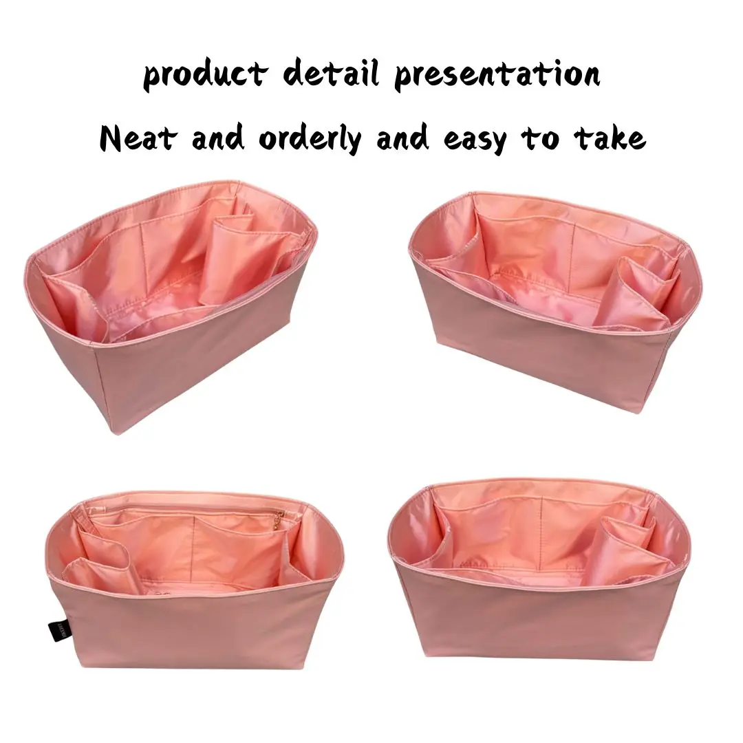 Fits Purse Neverfull bb pm mm gm Organizer Insert Bag Travel Inner Portable Silk Lining Waterproof Vegan Leather with