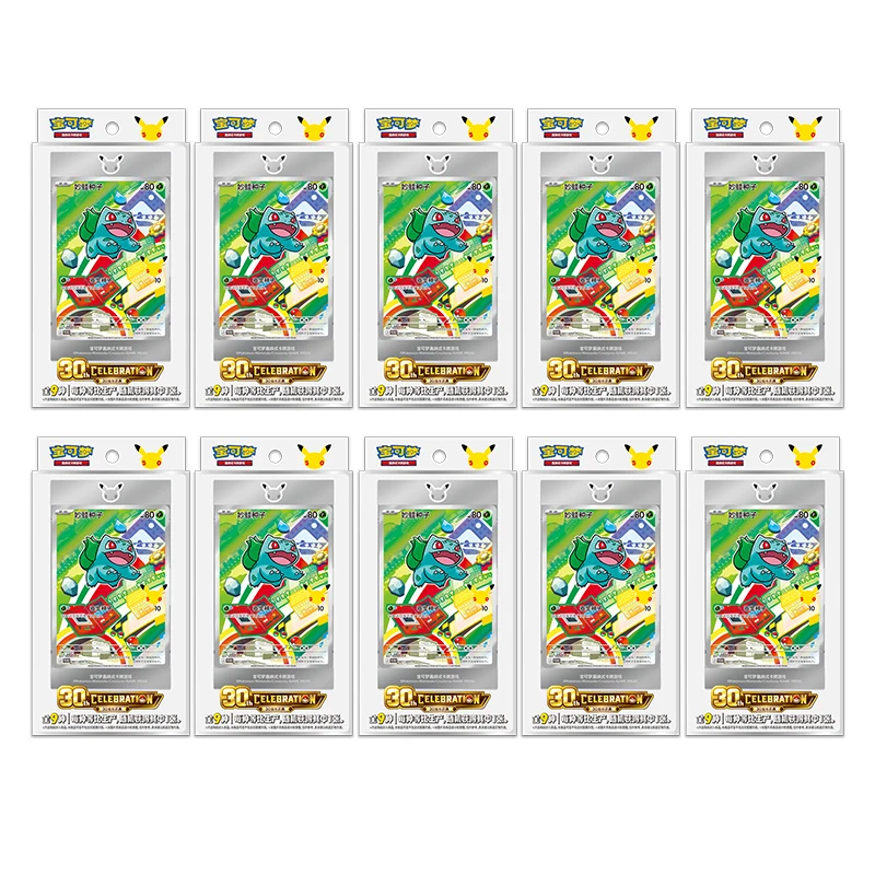 2026 Originele Pokemon 30e verjaardagsviering Vereenvoudigde Chinese Flash Card PTCG The Initial Partner Vol.1 Verzamelbaar speelgoed