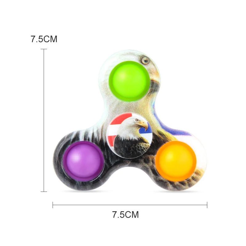 Fidget Spinner Double Sided UV Printing With Colorful Patterns Fingertip Spinners Toys For Children Adults Stress Anxiety Relief