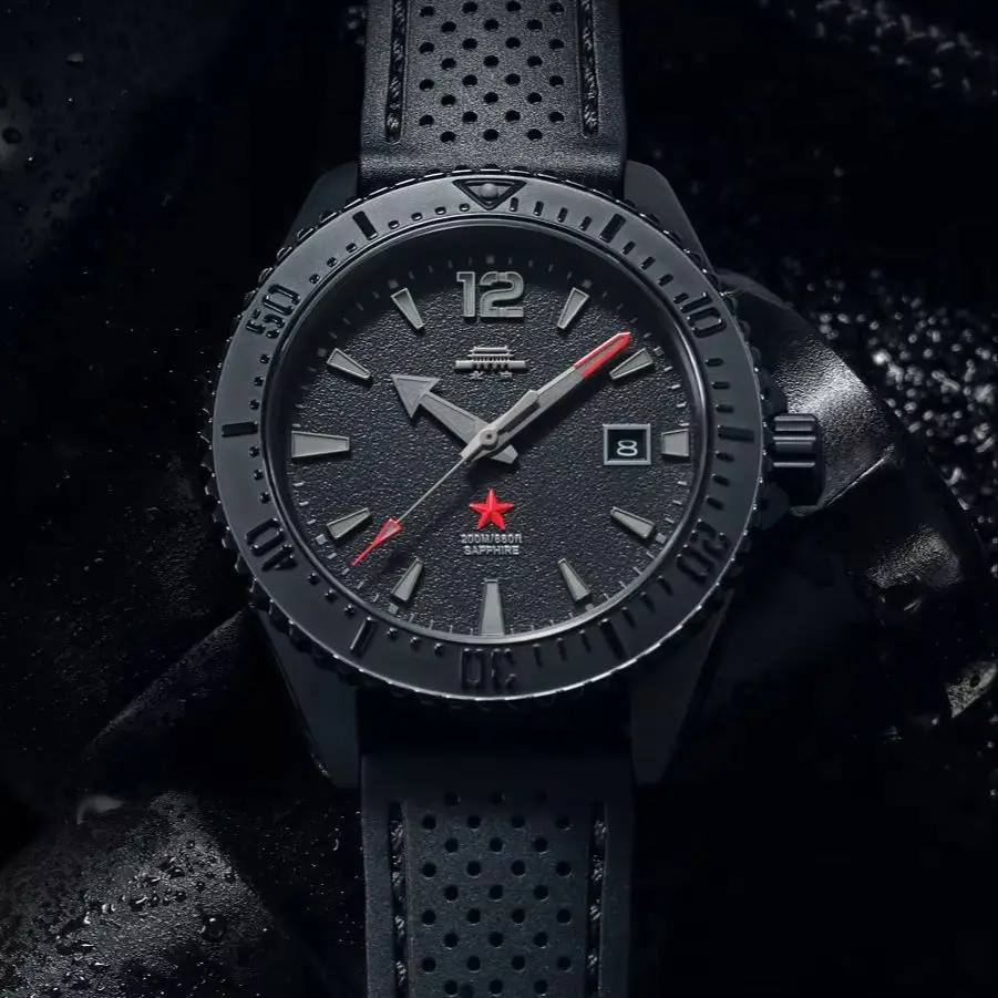Beijing Dark Black Diver 200M Watch 42mm 20ATM Beijing Watch luminous watch for men china watches watches men wrist automatic