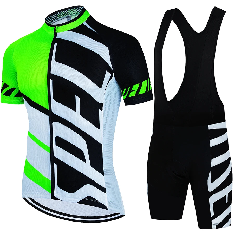 

SPECIAUZED Cycling Jersey Sets Men's Bicycle Short Sleeve Cycling Clothing Bike Maillot Cycling Jersey 19D Gel Bib Shorts