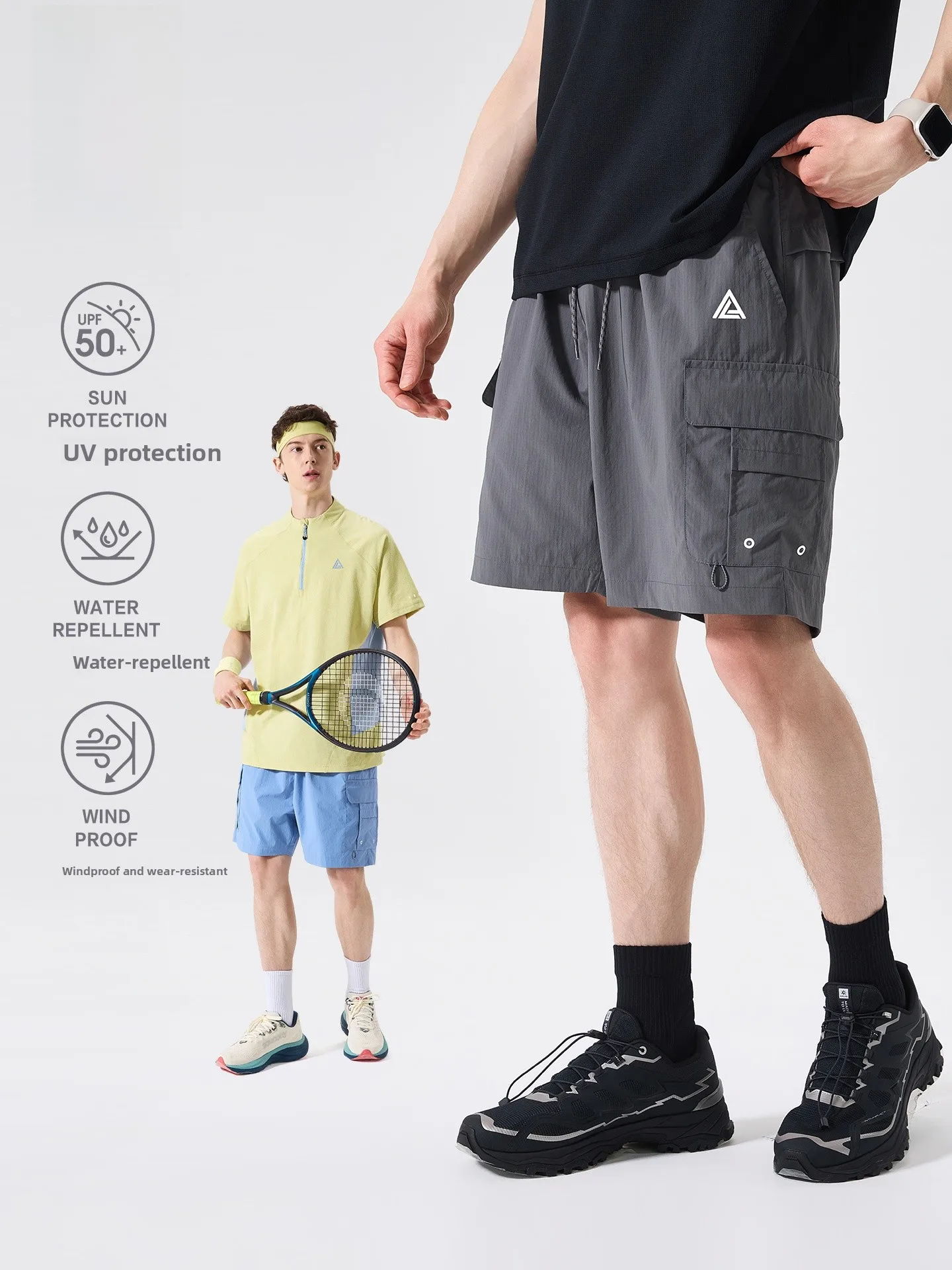 LAZY DAY Men's Outdoor Wearable Short Pants Summer Casual Sports Hiking Mountain Five-Point Pants Waterproof Wear-resistant W...