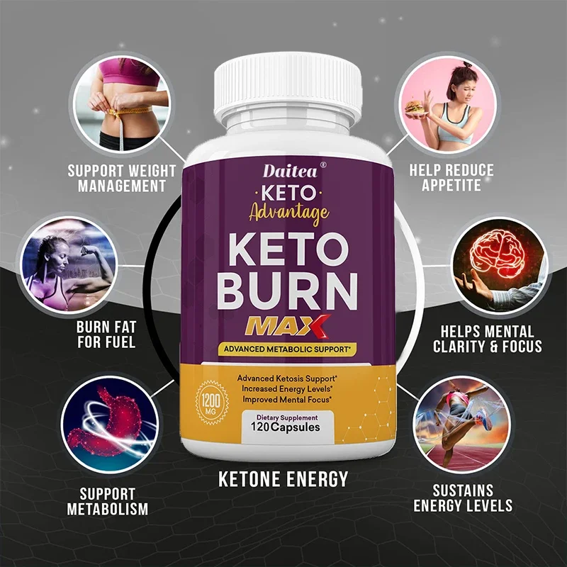 Fat Burning Weight Loss Keto Capsules - Metabolism, Healthy Weight Management, Appetite Suppression, Energy, Muscle Mass