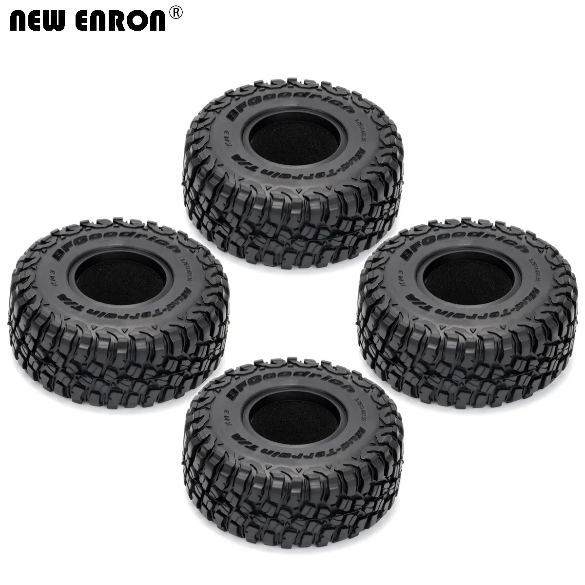 NEW ENRON 1.55 inch 95*35mm Rubber Tires Tyres Wheel for RC 1/10 12mm Hex Crawler Wheel Rim AXIAL D90 TF2 MST CC01 LC70