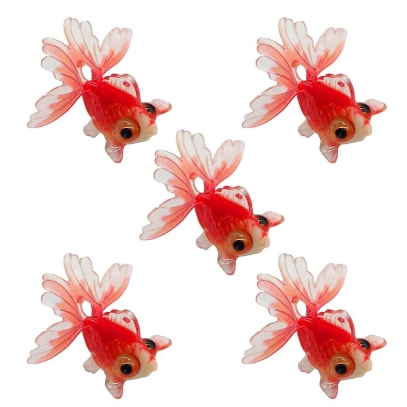 

652F 5 Pack Fish Pendants Jewelry Making Pendants Small Fish Pendants Resin Material for Jewelry DIY Hand-Making