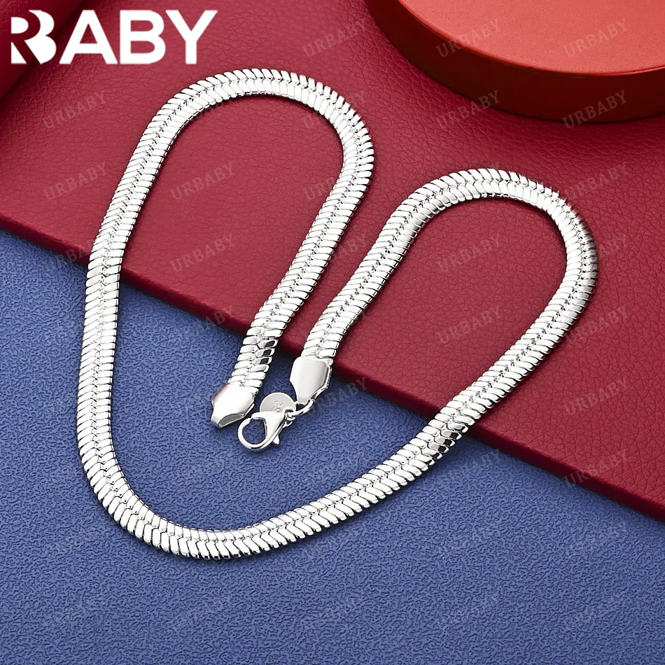 URBABY 925 فضة 8 مللي متر سلسلة العظام قلادة الإبداع الهدايا الشارع كل مباراة الحفلات والارتداء اليومي #1