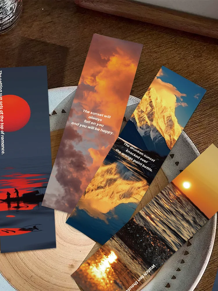 30pcs Sunset Scenery Bookmarks Reading pages Book bookmarks pages marked paper cards student supplies Creative bookmarks