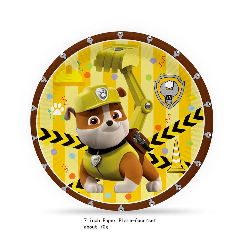 Assiette Décorative en Forme de Chiens Paw Patrol pour Enfant, Fournitures de ixd\'Anniversaire, Poulet Britannique, Ensembles pour ixPréChristophe