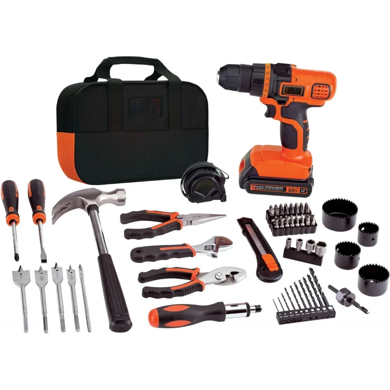 20V Max Drill & home tool kit, 68 piece