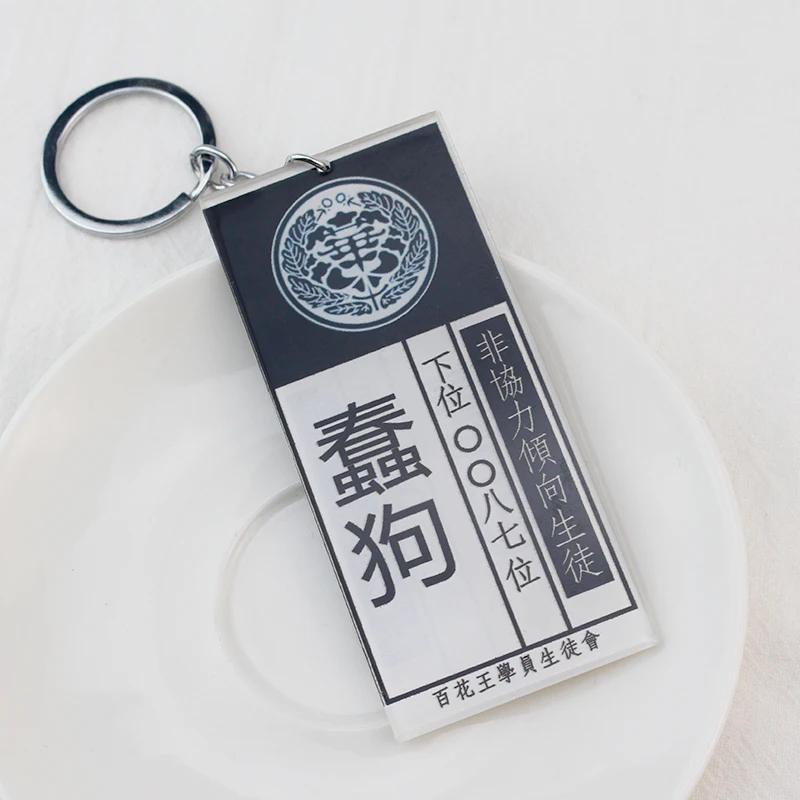 Anime Cosplay Props Kakegurui Yumeko Jabami Acrylic Necklace Pendant Accessories School Name Card Cosplay Accessories