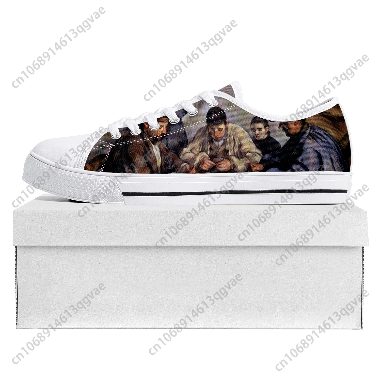 

Paul Cezanne The Card Players Low Top Sneakers Mens Womens Teenager High Quality Sneaker Canvas Casual Couple Customize Shoe