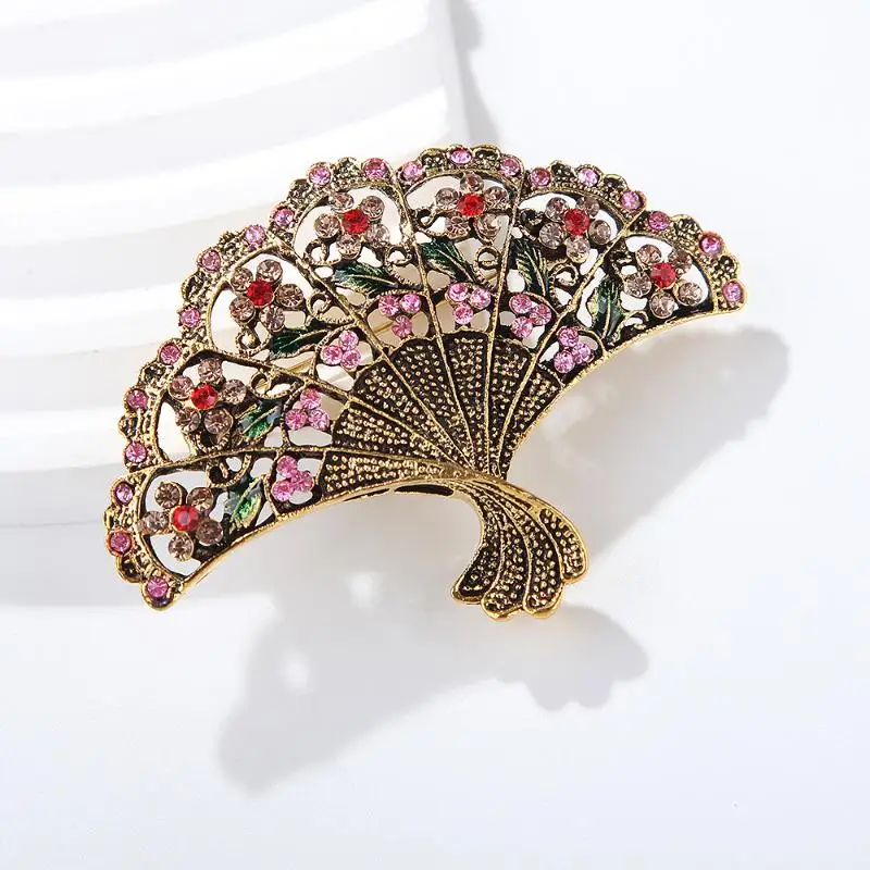 خمر الكلاسيكية مروحة دبابيس معدنية دبابيس أزياء للجنسين معطف الملابس شارات مجوهرات اكسسوارات