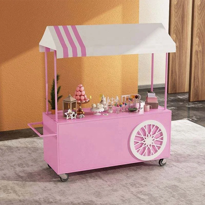 Logo Custom Wedding Decoration Mobile Outdoor Park Street Shop Trolley Food Cart