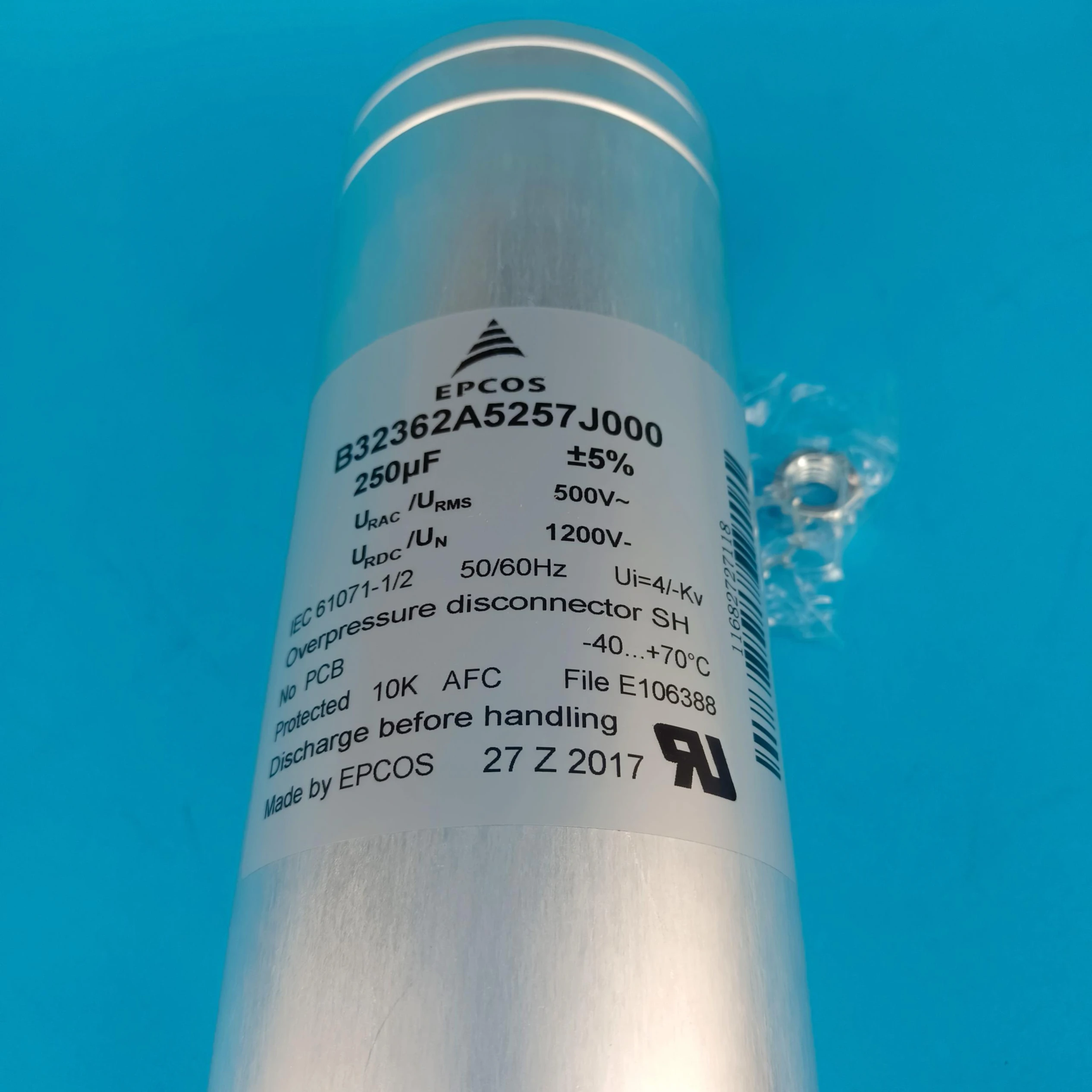 

EPCOS 250uf B32362a5257j000 new supply of thin film power capacitors